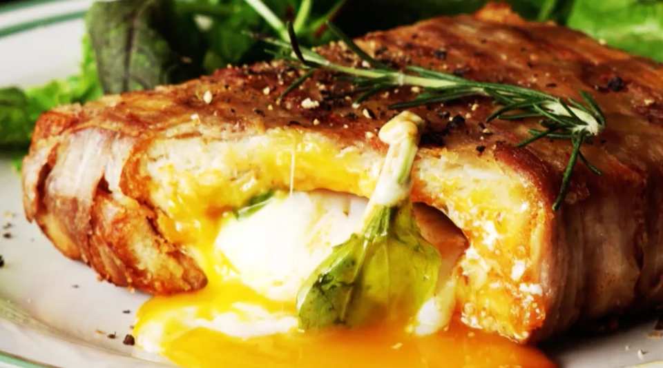 Bacon-Weaved Stuffed Toast