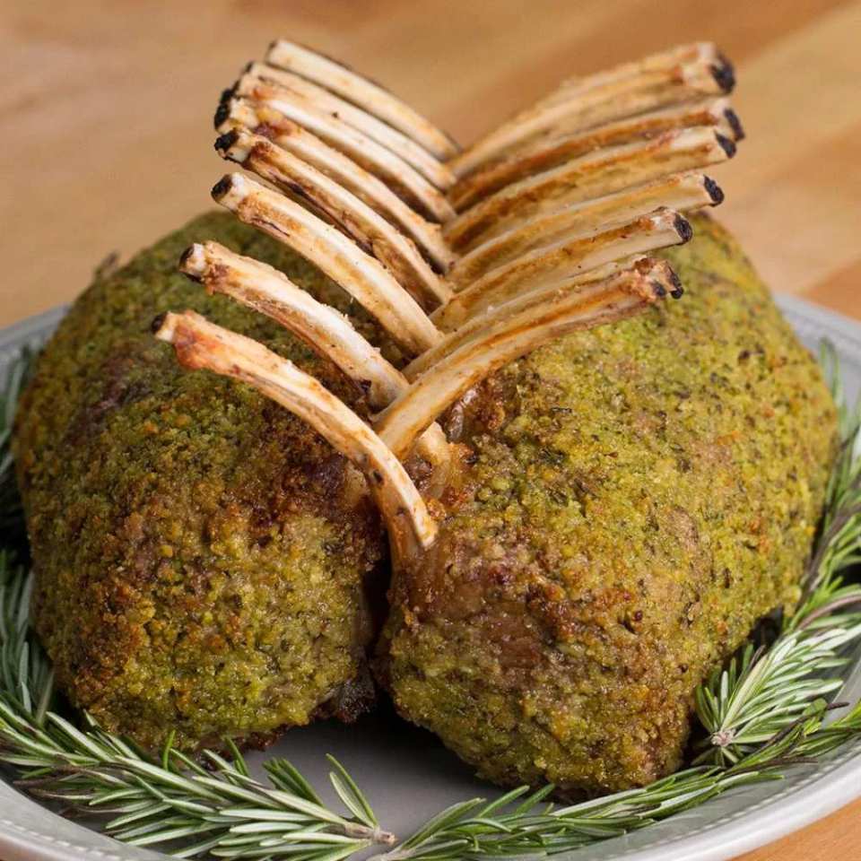 Garlic Herb Crusted Roast Rack Of Lamb