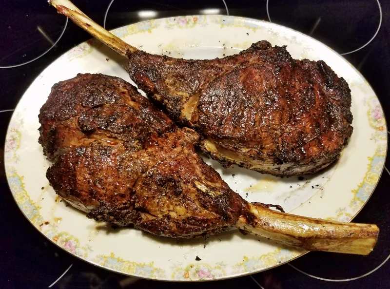 Perfectly Grilled Cowboy Ribeye Steaks