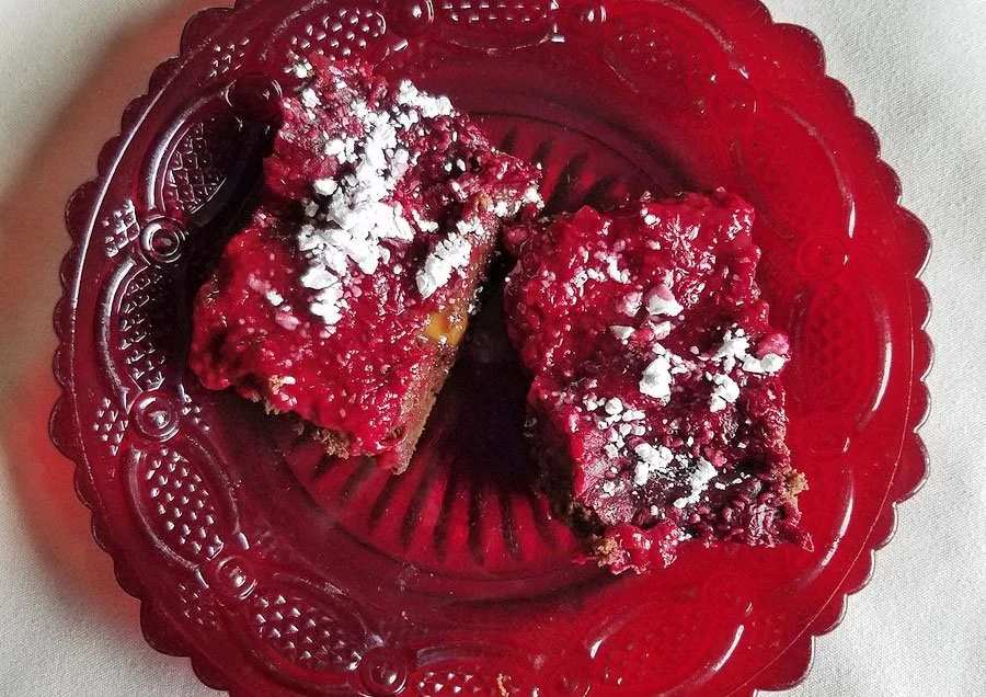 Raspberry Caramel Brownies