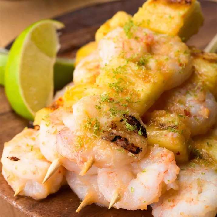 Tropical Shrimp And Pineapple Grilled Skewers