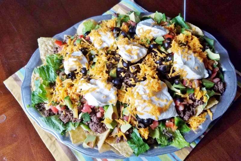 Taco Salad With Fresh Avocados And Greek Yogurt