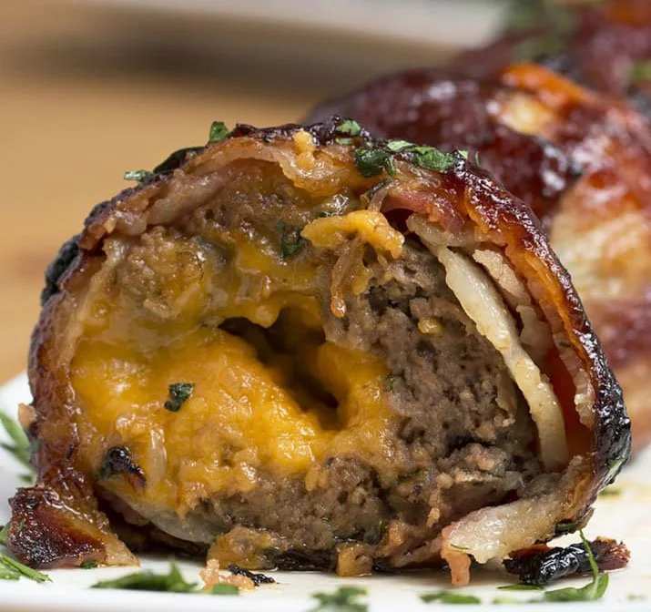 BBQ Bacon Wrapped Meatballs