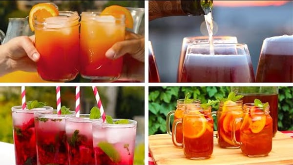 Colourful fruit cocktails from the summertime video collection